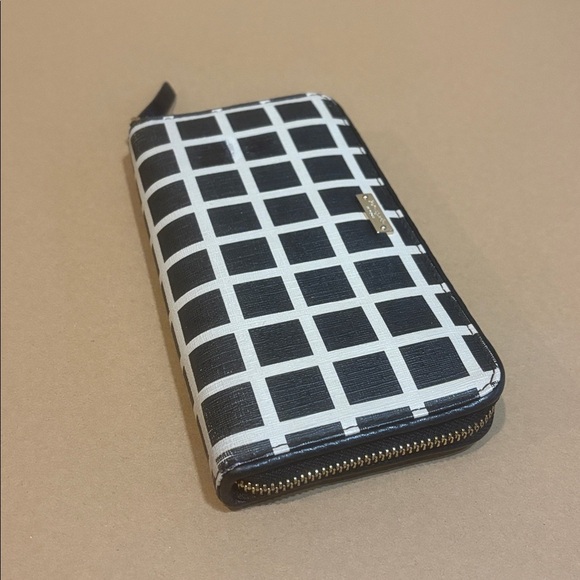 Kate Spade 'Laurel' zip-around wallet with a checkered pattern -Saffiano leather - Picture 4 of 4